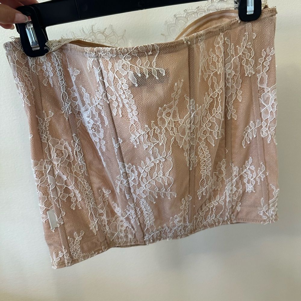 Revolve Loba Chic Lace-Up White Corset Top Size Medium - Picture 4 of 5